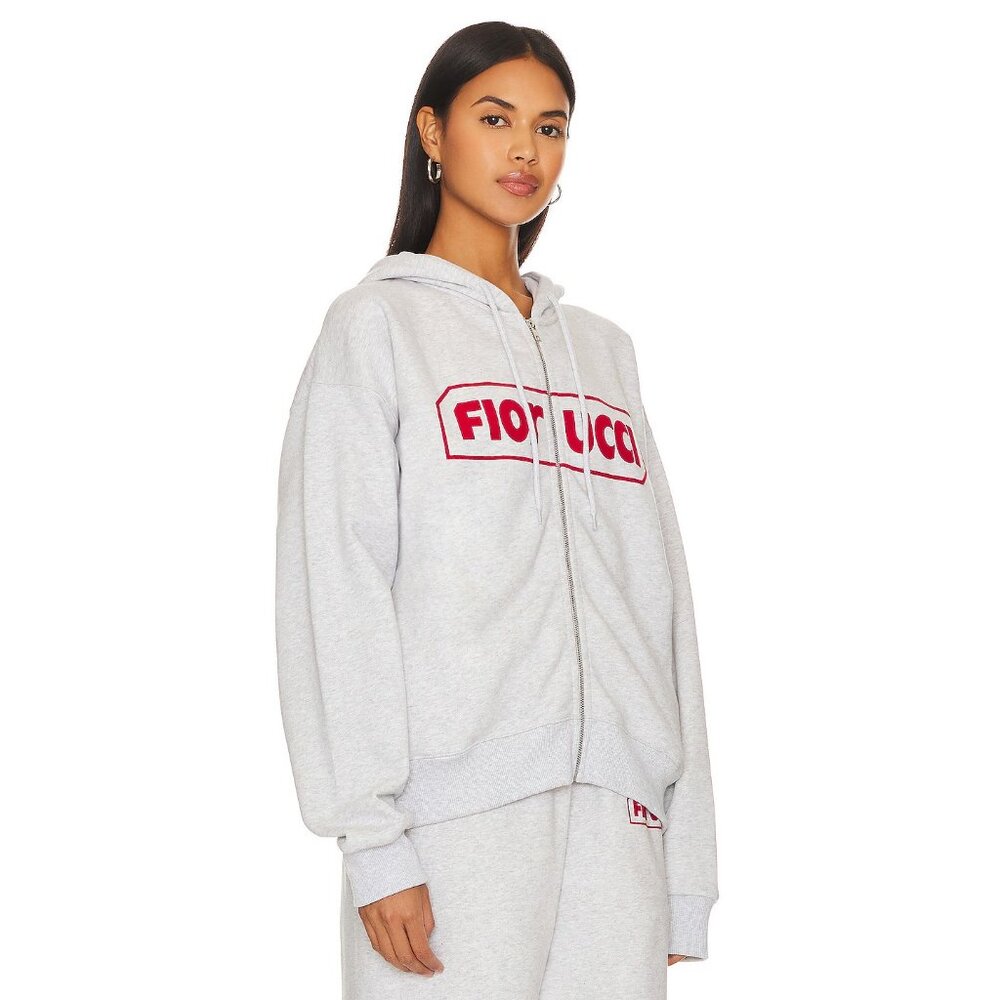 FIORUCCI Logo Zip Hoodie Grey Sweatshirt